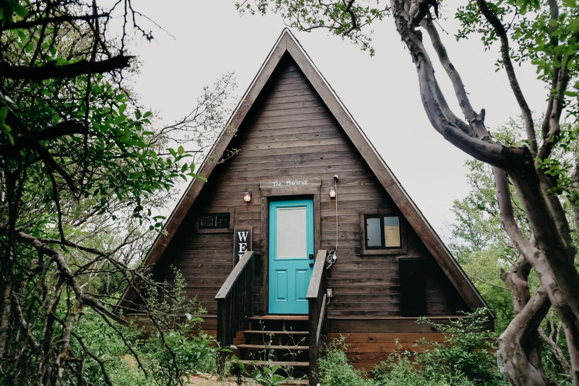 The Maverick: A-Frame W/ Hammock And Tree Top View New Braunfels Luaran gambar