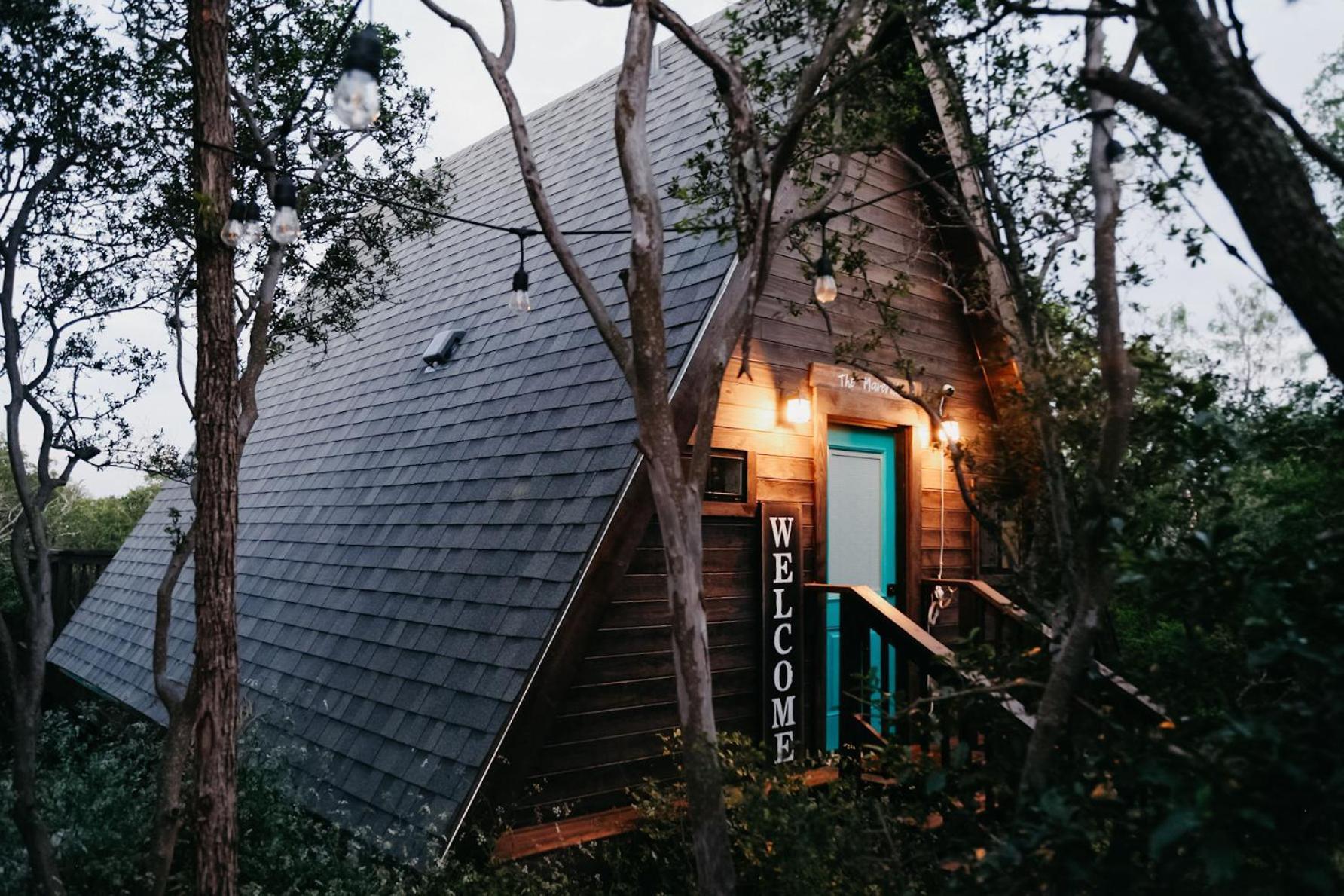The Maverick: A-Frame W/ Hammock And Tree Top View New Braunfels Luaran gambar